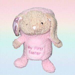 Dan Dee My First Easter Pink Baby Sherpa Lovey Blanket With Bunny Built In